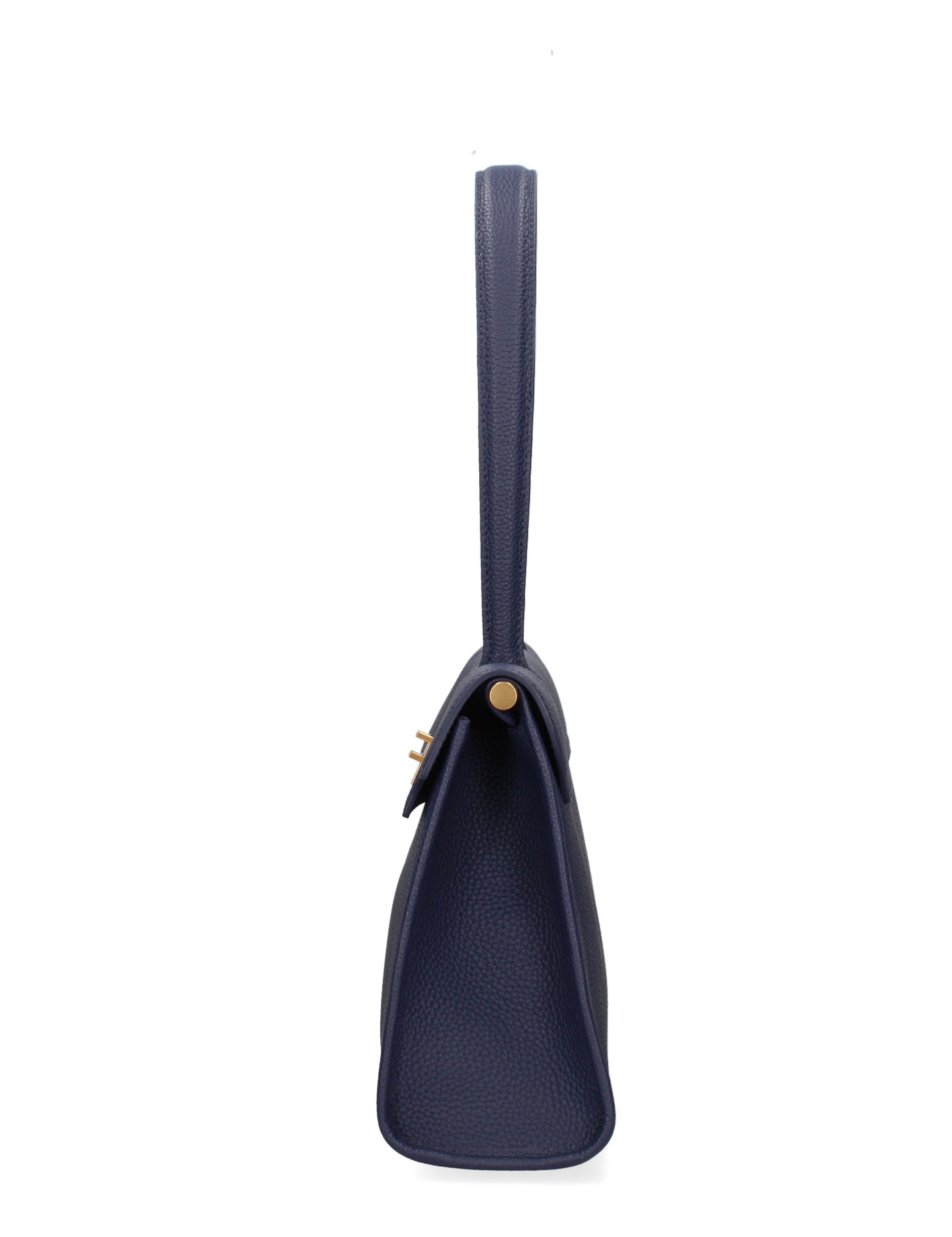Borsa a Mano in Vera Pelle Blu Jeans