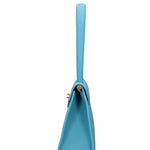 Borsa a Mano in Vera Pelle Blu Scuro