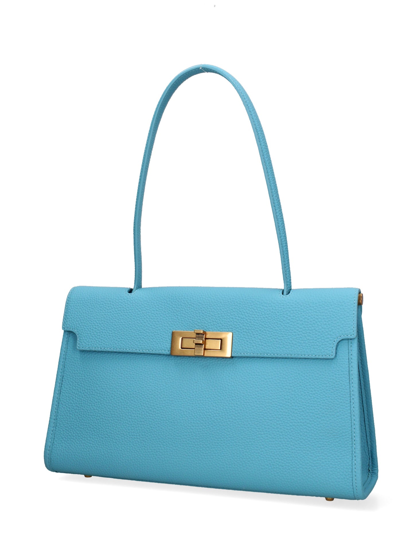 Borsa a Mano in Vera Pelle Blu Scuro