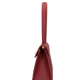 Borsa a Mano in Vera Pelle Rosso Scuro