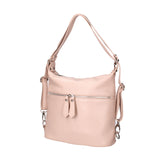 Women's White Convertible Shoulder Bag in Genuine Leather Made in Italy 30x26x9 cm