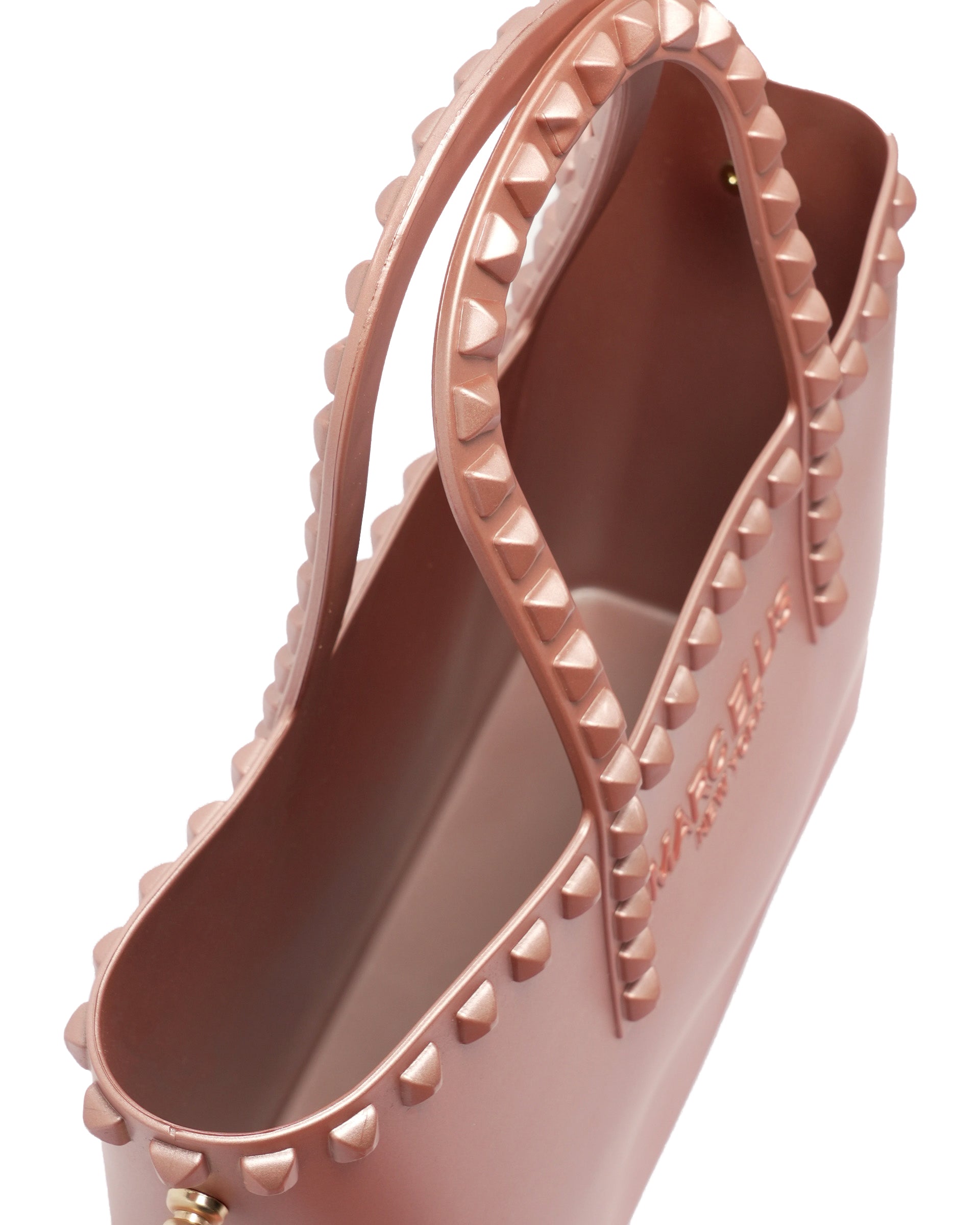 Borsa a mano da donna 100% Pvc FLAT GLAS M-ROSA ANTICO + OFF GOLD Marc Ellis