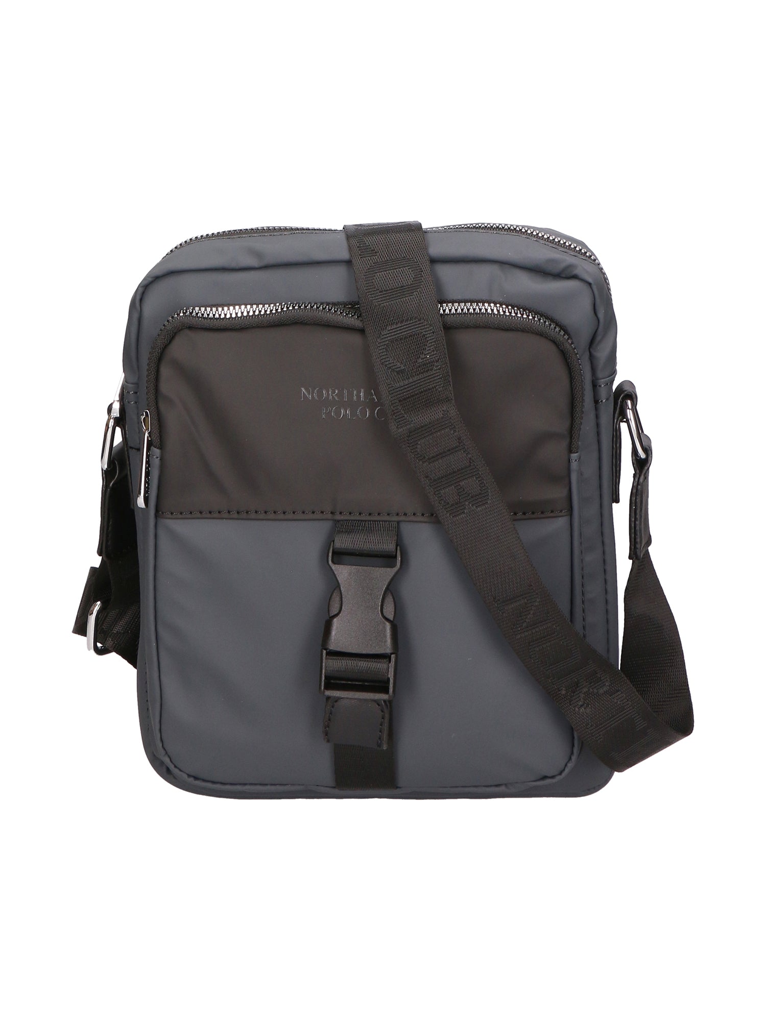 Borsa a tracolla uomo 100% PU Leather PCL3018-GREY-BLACK Northampton Polo Club