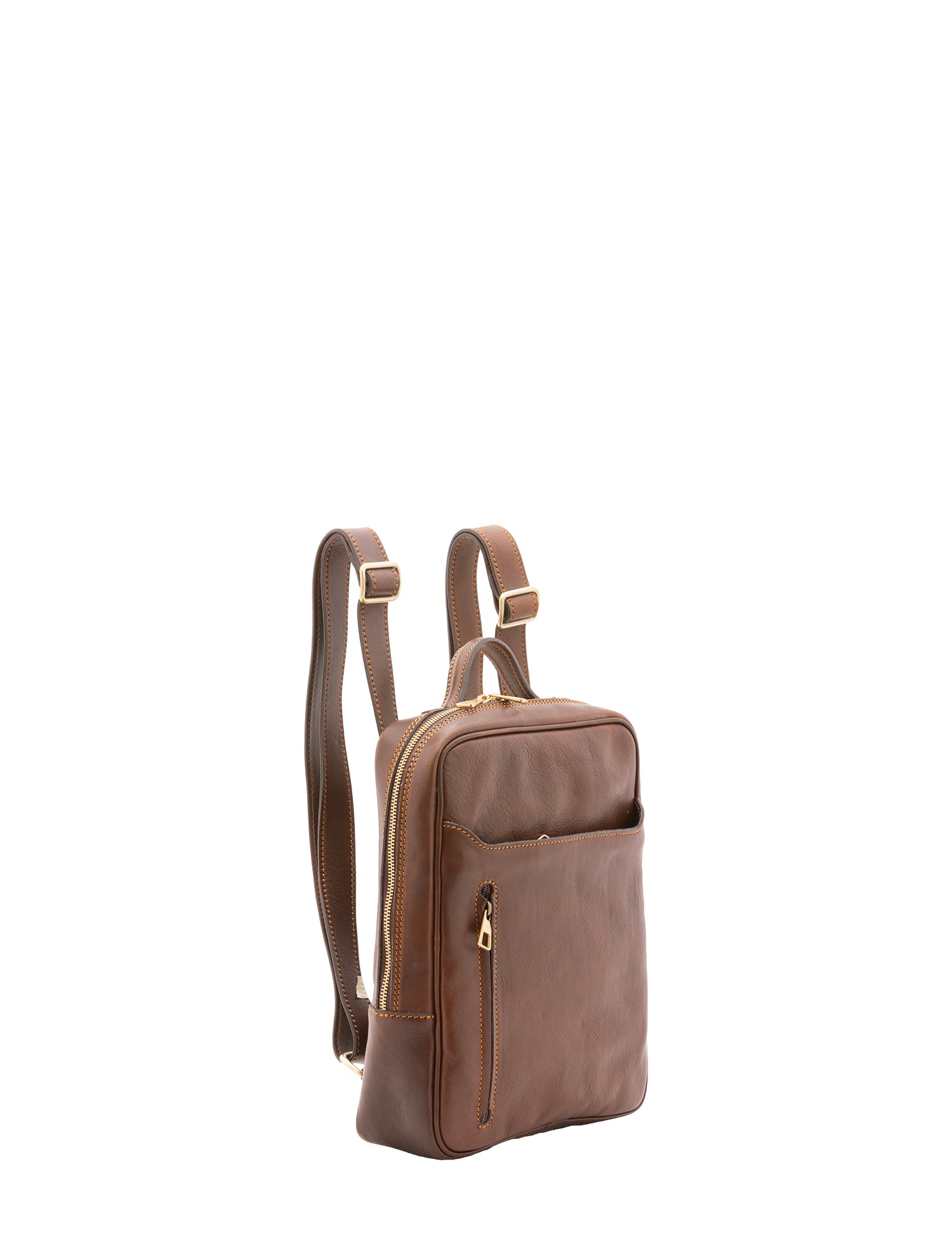 Zaino unisex in vera pelle Made in Italy 100% cotone 4057-TESTA DI MORO Alessia Firenze