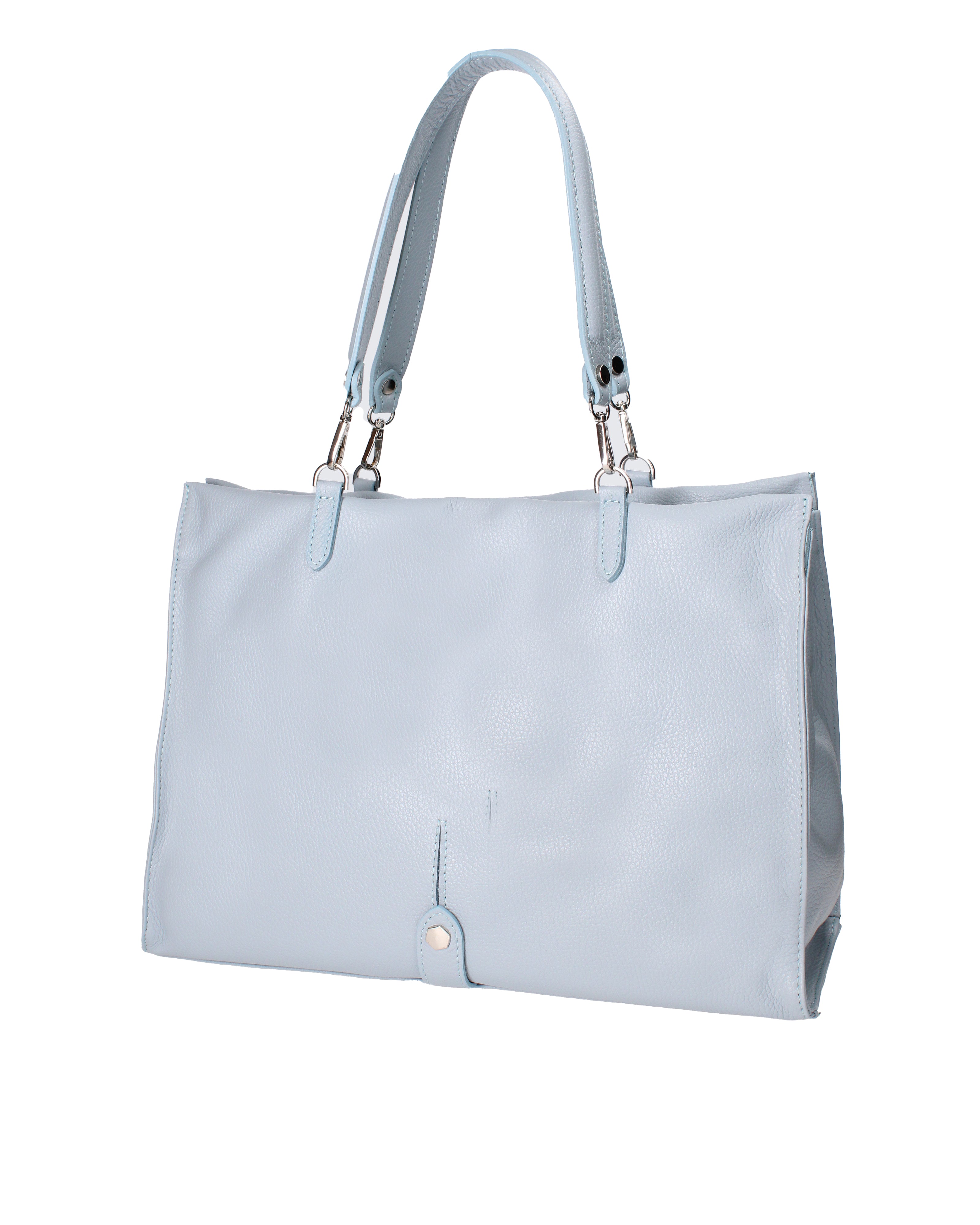 Borsa a mano da donna 100% vera pelle 07138-D92 CELESTE Roberta Rossi