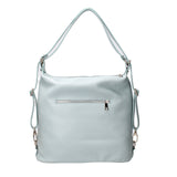 Anjelica women's shoulder bag convertible into a backpack in genuine leather, Made in Italy, 33x31x12 cm