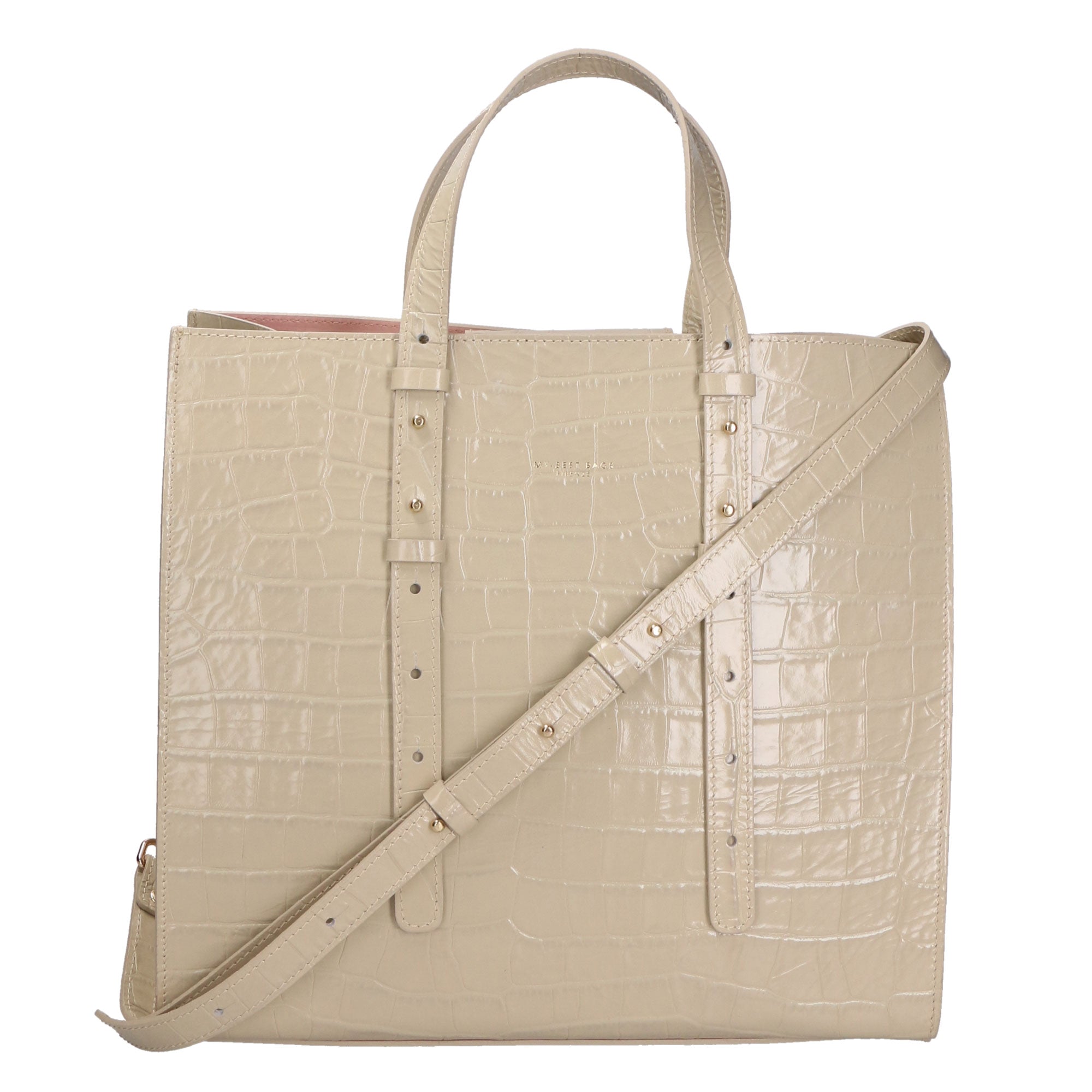 Borsa a mano da donna Vera pelle croco MYB-7004-SSCOCCO-C37 BEIGE BEIGE My Best Bag