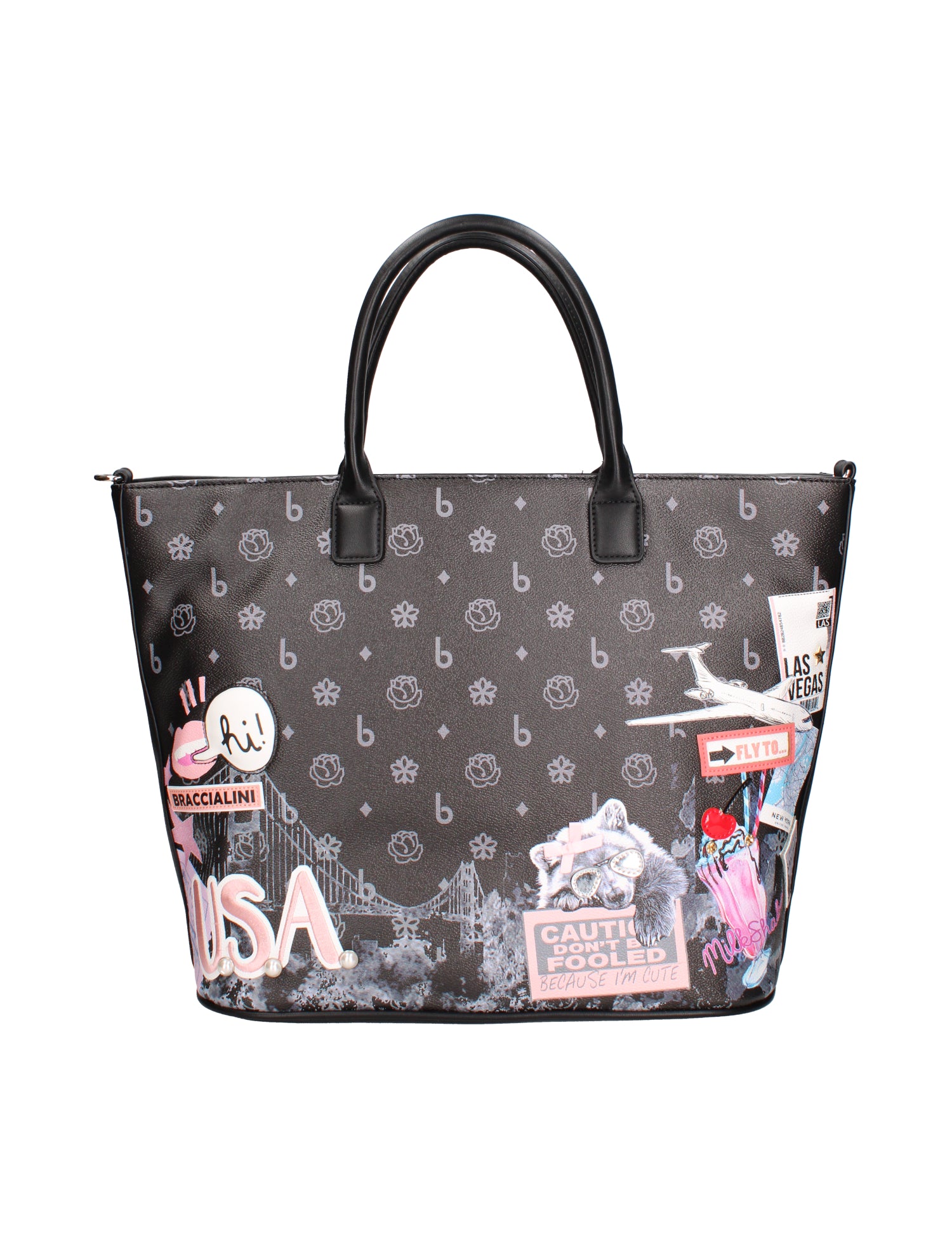 Carys Borsa a spalla da donna 100% poliuretano B16405-UNICO Braccialini