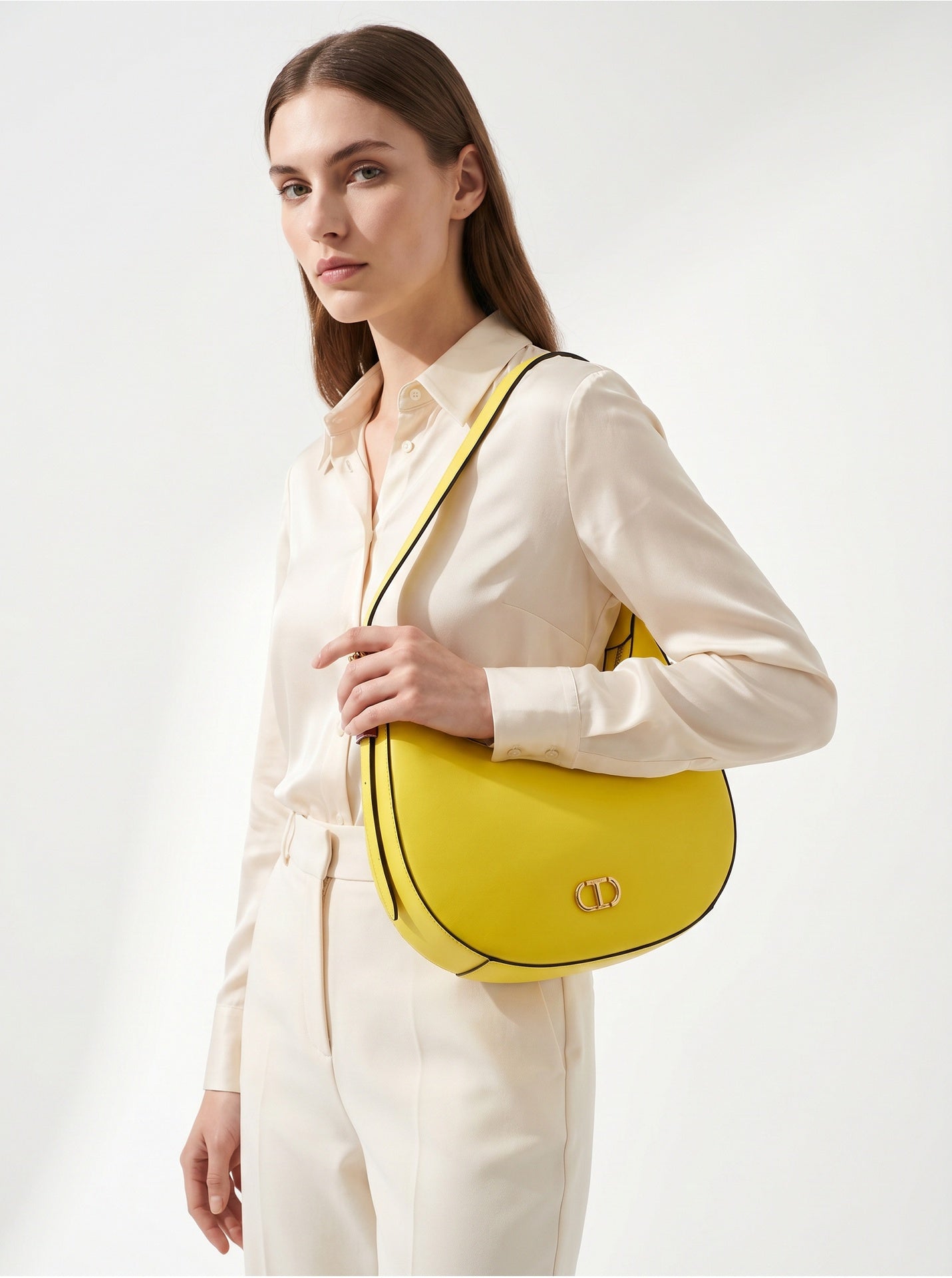 Borsa a Mano in 100% Pu Vegan Leather Giallo