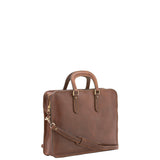 Borsa a mano unisex in vera pelle Made in Italy 4410-TESTA DI MORO Alessia Firenze