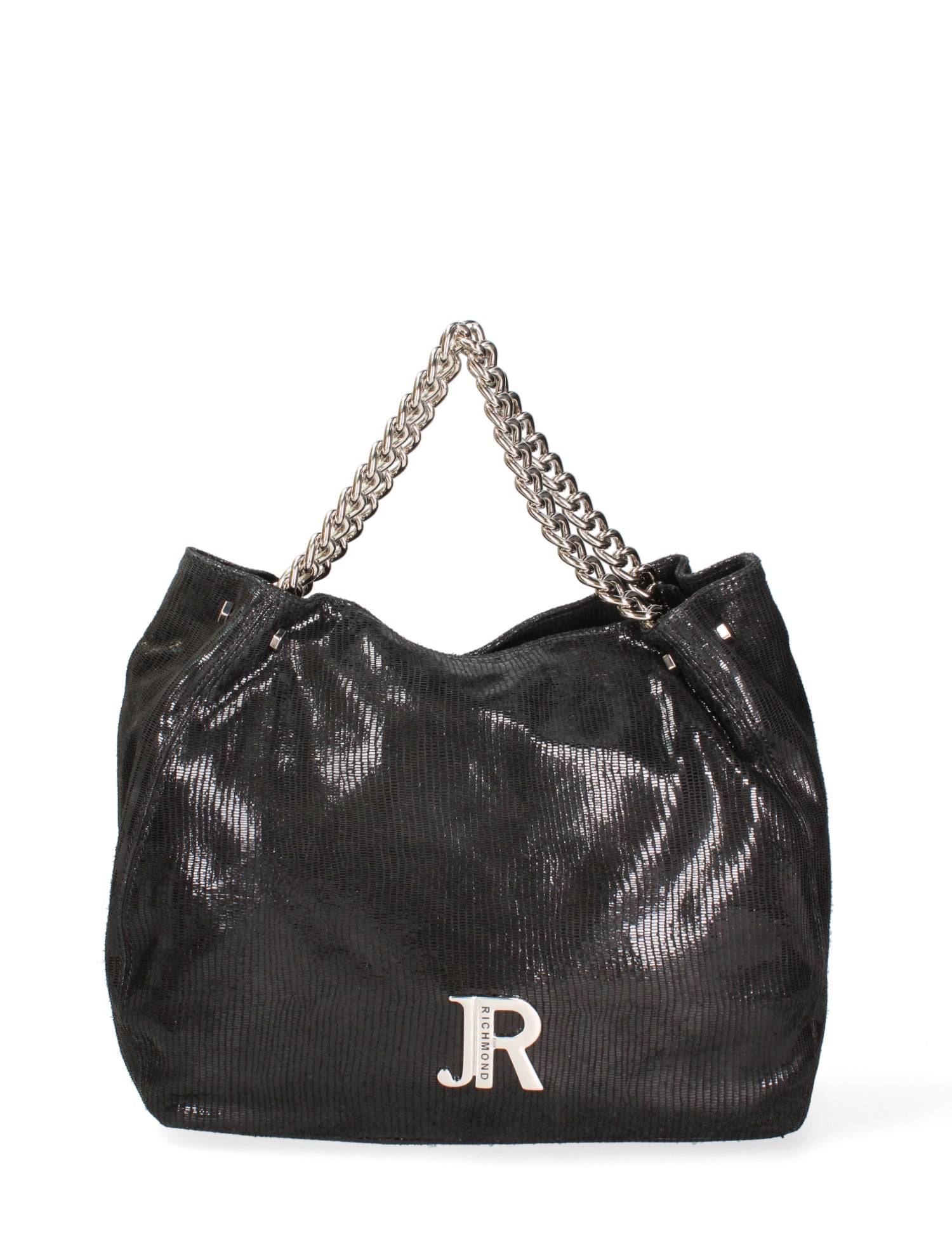 Borsa a spalla da donna Vera pelle e metallo JR-W-1115TJ-BLACK-SILVER John Richmond