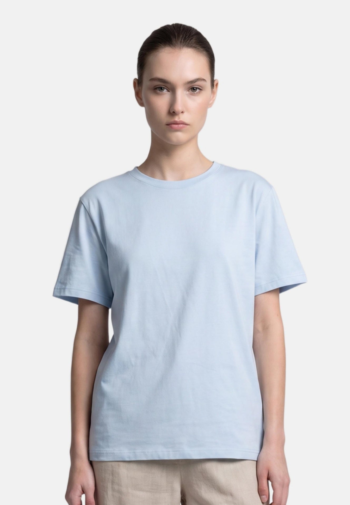 T-shirt in 84% Cotone 16% Elastan Blu