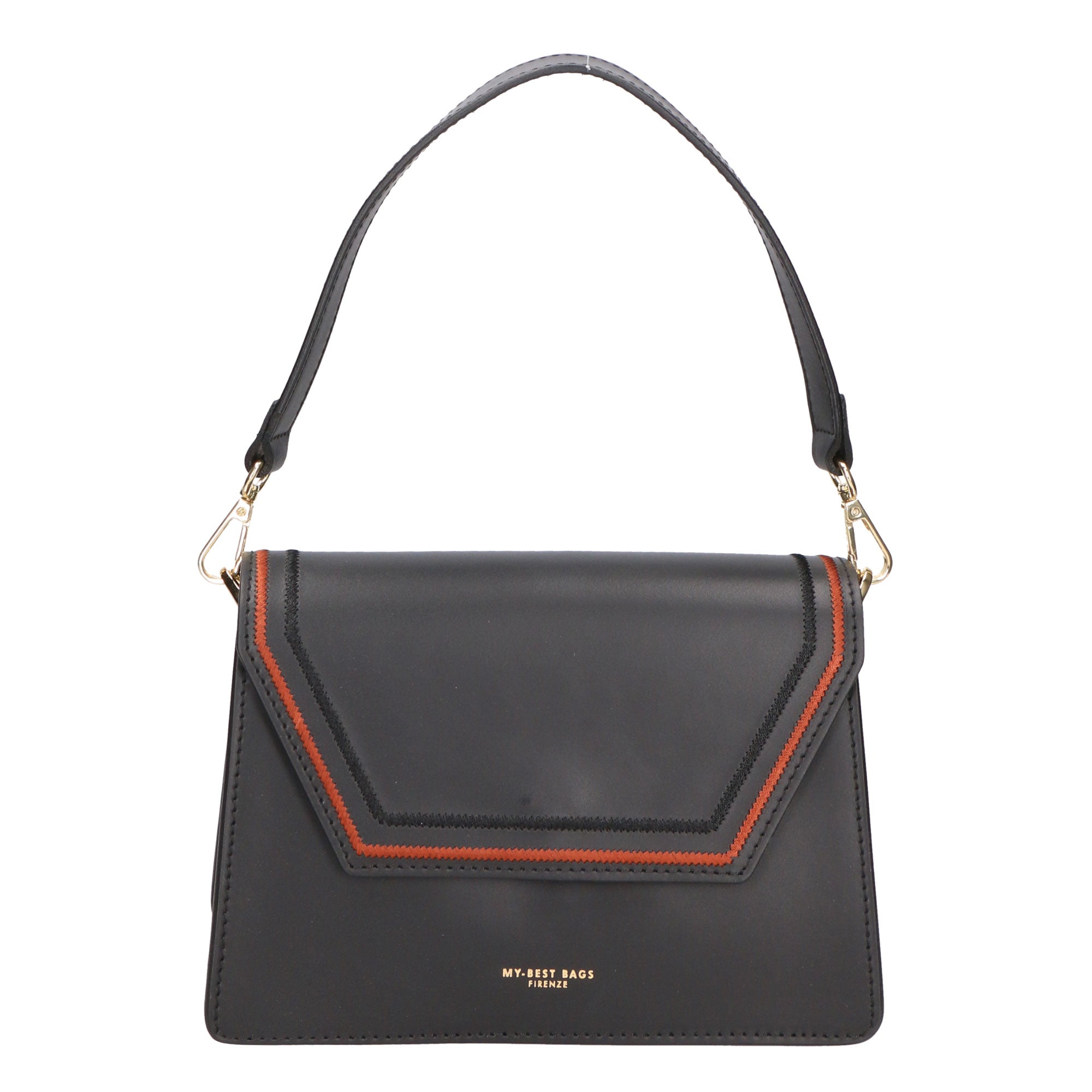 Borsa a mano da donna Vera pelle MYB-6005-FW-P218 NERO My Best Bag