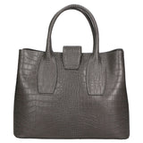 Letizia Borsa a mano da donna Pelle stampata croco 06542-GRIGIO SCURO Gave Lux