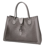Aurora Borsa a mano da donna Vera pelle croco 05698-C27 GRIGIO SCURO Gave Lux
