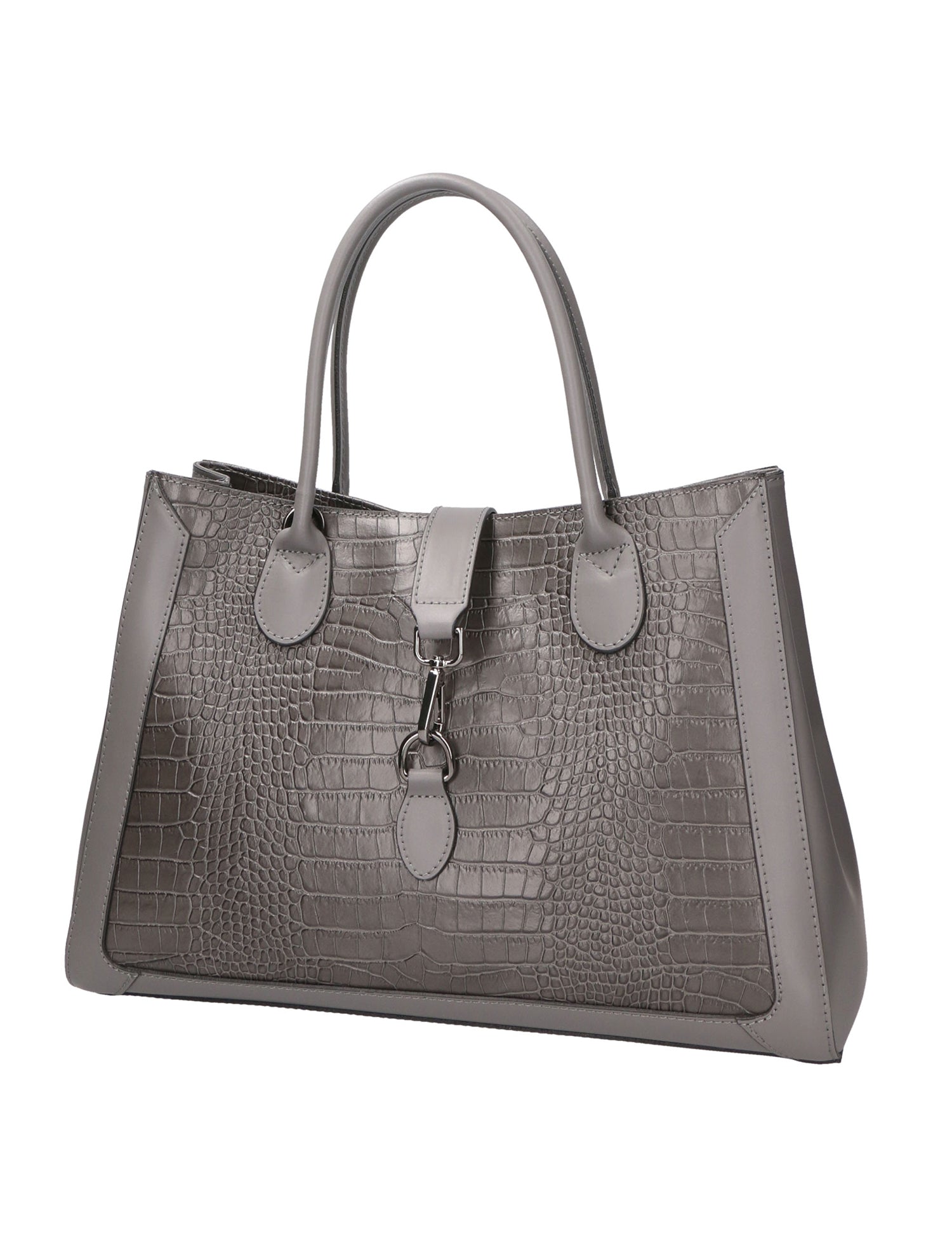 Aurora Borsa a mano da donna Vera pelle croco 05698-C27 GRIGIO SCURO Gave Lux
