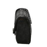 Camilla Borsa a tracolla da donna Pelle scamosciata croco 10029-NERO Gave Lux