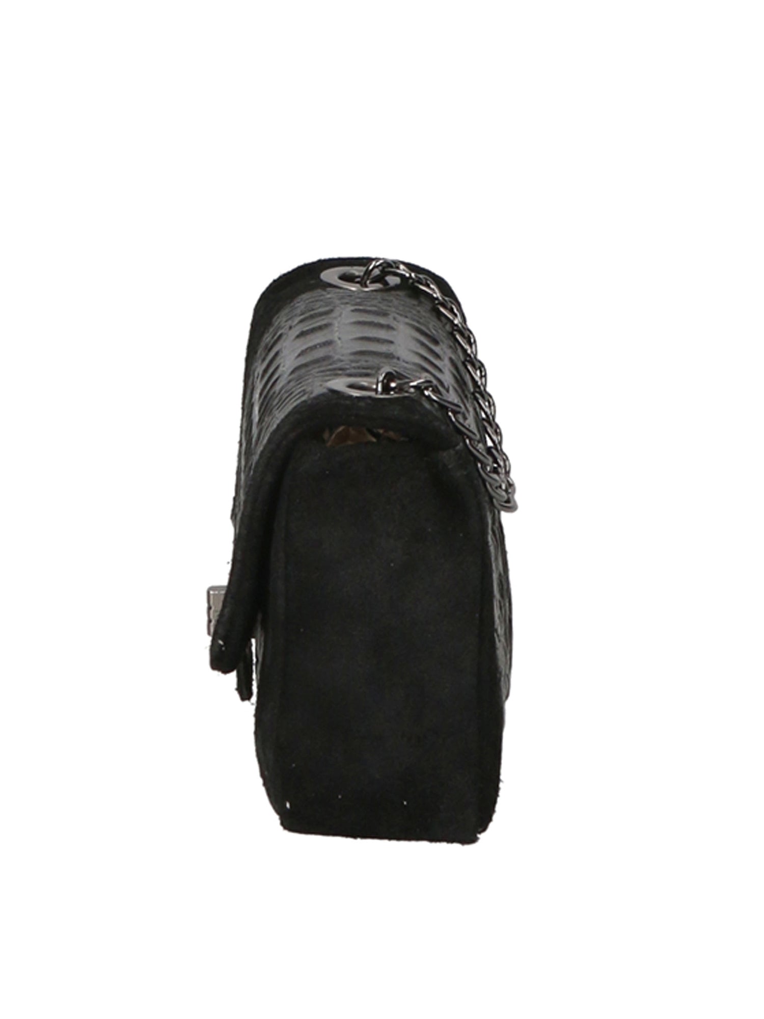 Camilla Borsa a tracolla da donna Pelle scamosciata croco 10029-NERO Gave Lux