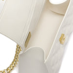 Borsa a mano da donna 100% Pvc FLAT RHOMBUS S-WHITE + LIGHT GOLD Marc Ellis