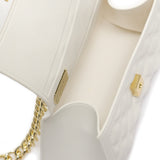 Borsa a mano da donna 100% Pvc FLAT RHOMBUS S-WHITE + LIGHT GOLD Marc Ellis