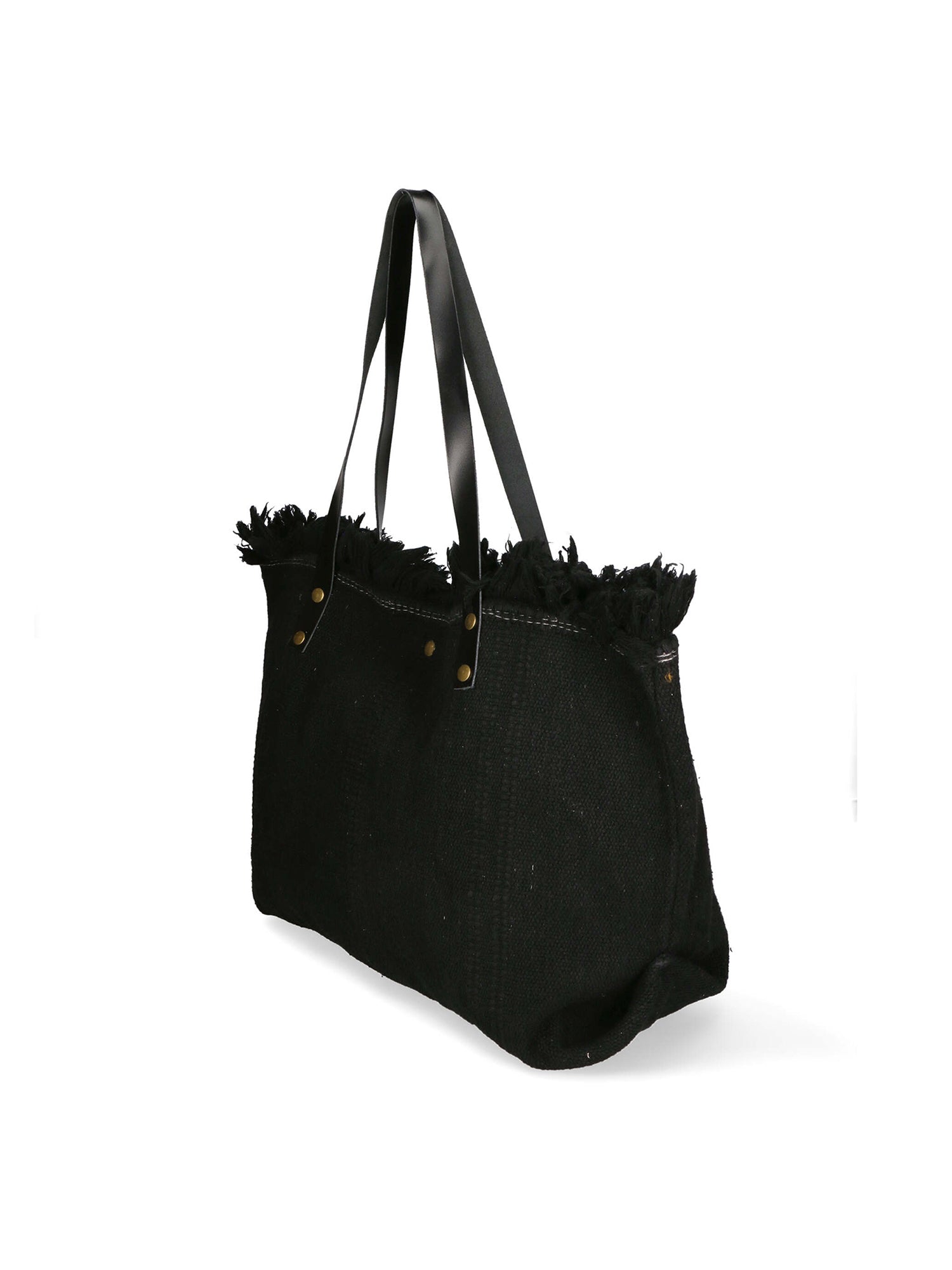 Agnese Borsa Shopper da donna Cotone e pelle 04649-D28 NERO BLACK Gave Lux