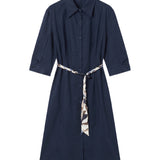 Vestito in Cotone Blu Scuro
