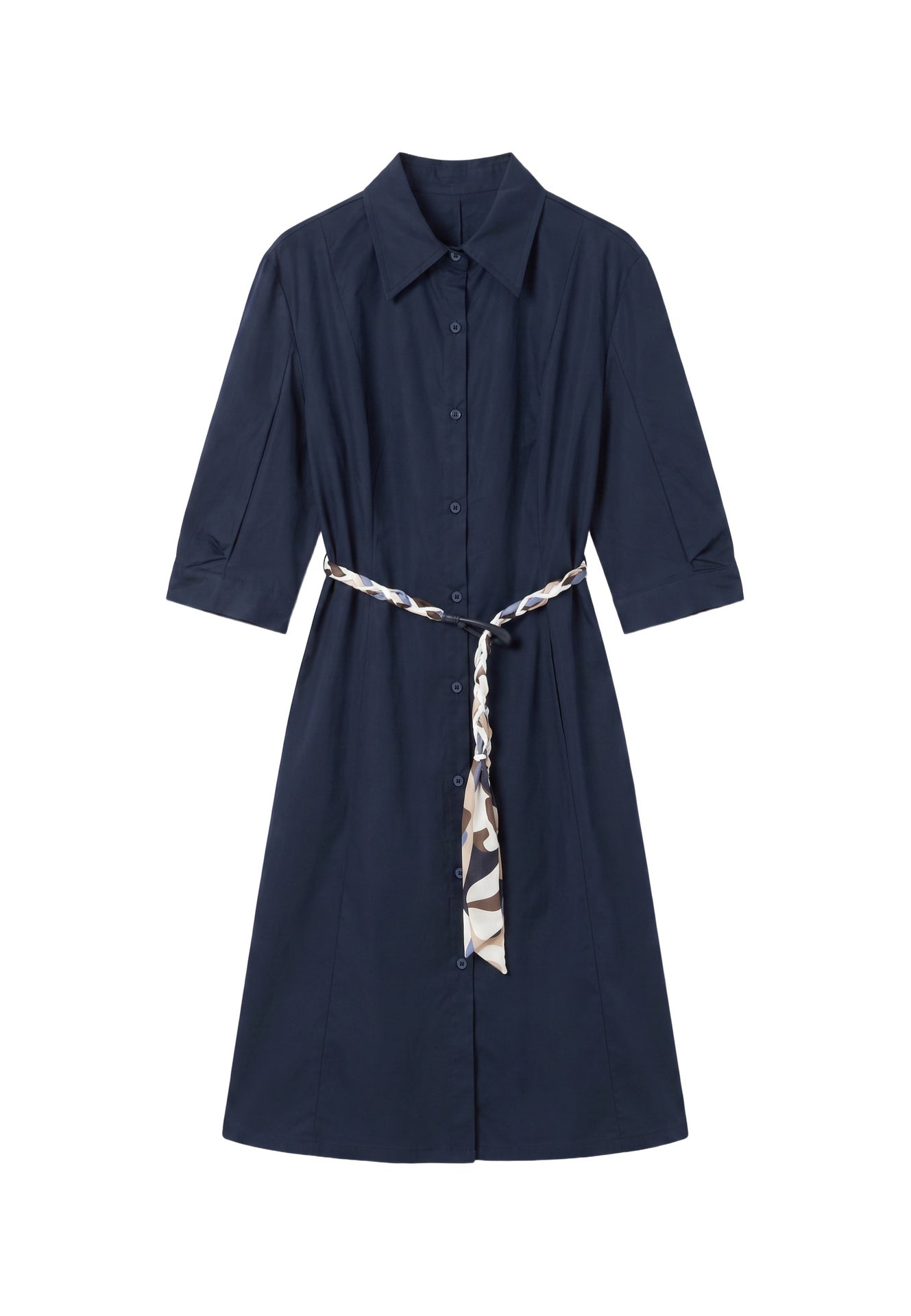 Vestito in Cotone Blu Scuro