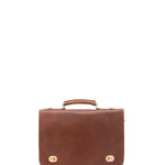 Borsa a mano unisex in vera pelle Made in Italy 4512-MARRONE Alessia Firenze
