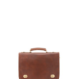 Borsa a mano unisex in vera pelle Made in Italy 4512-MARRONE Alessia Firenze