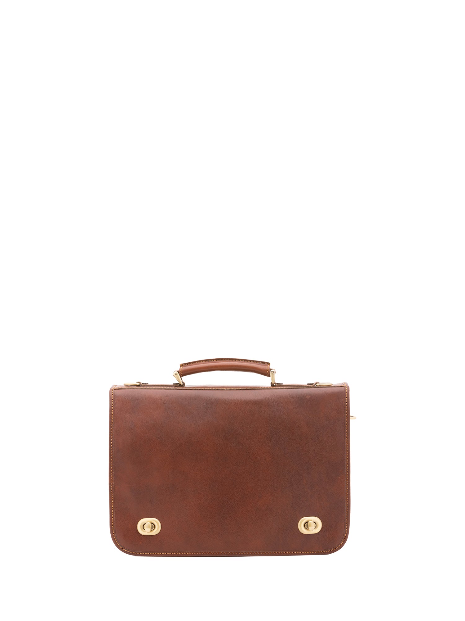 Borsa a mano unisex in vera pelle Made in Italy 4512-MARRONE Alessia Firenze