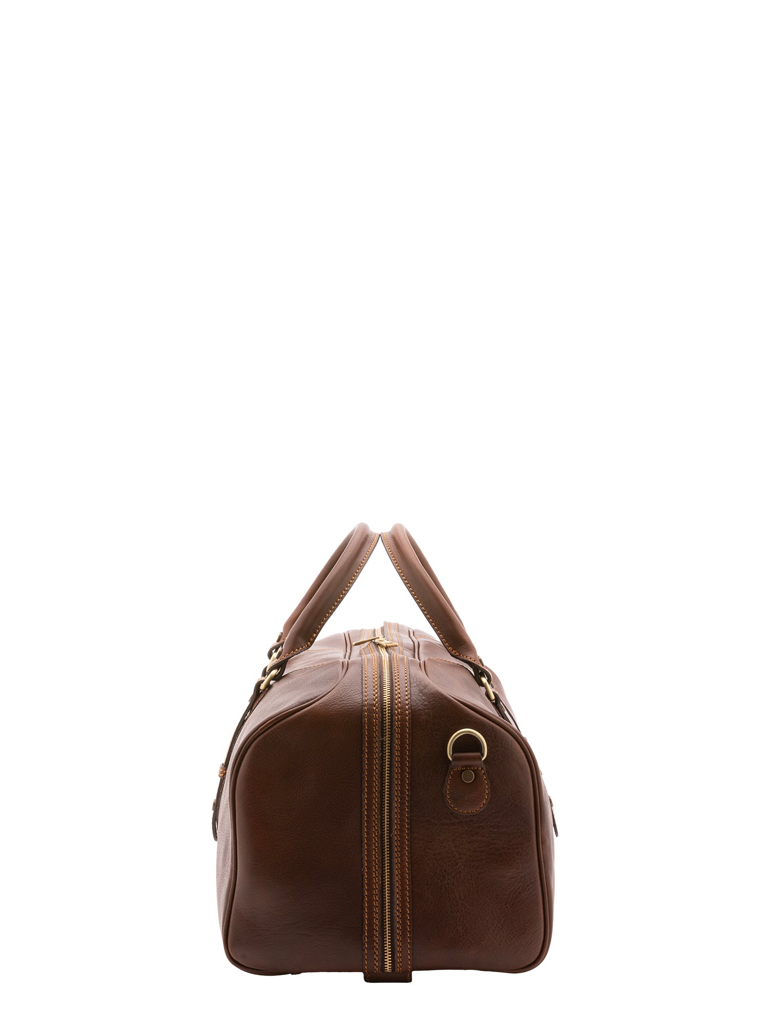 Borsa da viaggio unisex in vera pelle 100% cotone 4514-TESTA DI MORO Alessia Firenze