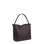 Borsa a Spalla in 100% Pu Vegan Leather Marrone Scuro