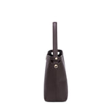 Borsa a Spalla in 100% Pu Vegan Leather Marrone Scuro