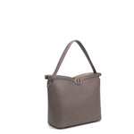 Borsa a Spalla in 100% Pu Vegan Leather Beige Scuro