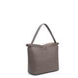 Borsa a Spalla in 100% Pu Vegan Leather Beige Scuro