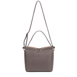 Borsa a Spalla in 100% Pu Vegan Leather Beige Scuro