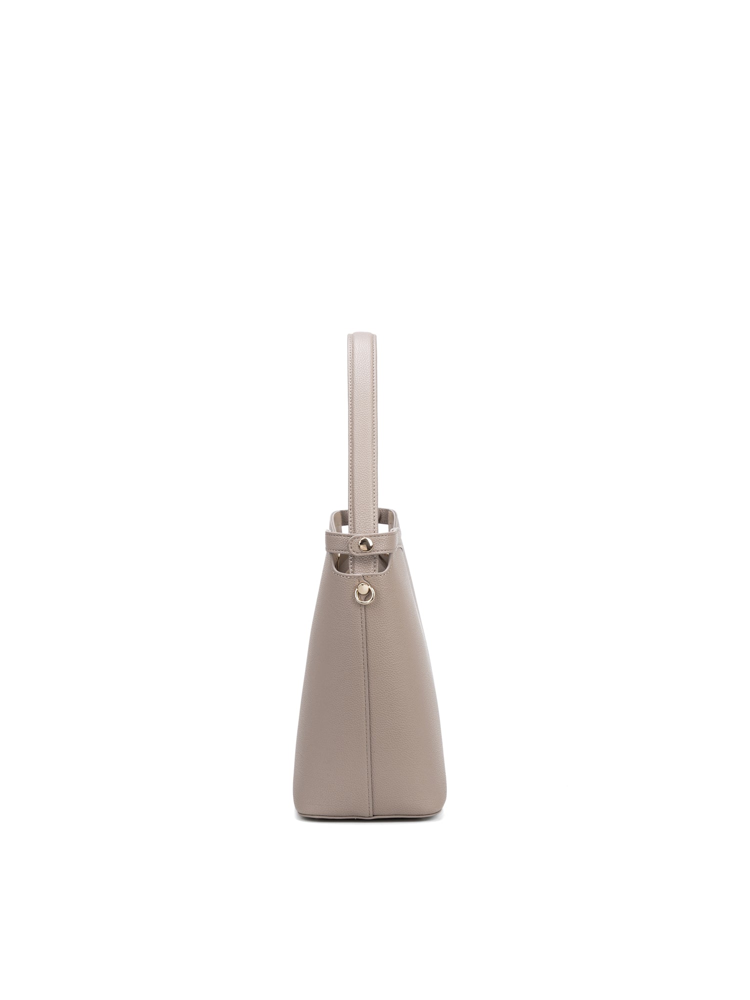 Borsa a Spalla in 100% Pu Vegan Leather Beige Scuro