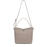 Borsa a Spalla in 100% Pu Vegan Leather Beige Scuro