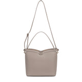 Borsa a Spalla in 100% Pu Vegan Leather Beige Scuro