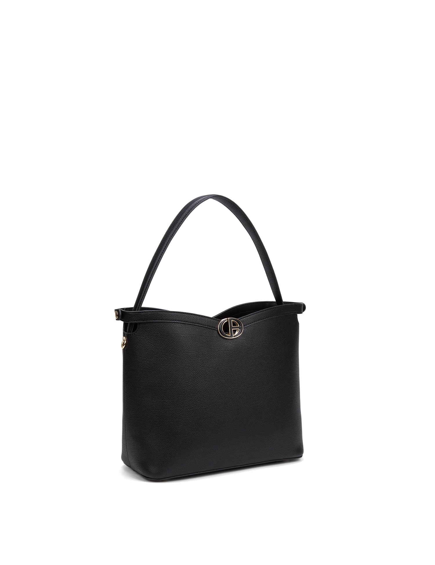 Borsa a Spalla in 100% Pu Vegan Leather Nero