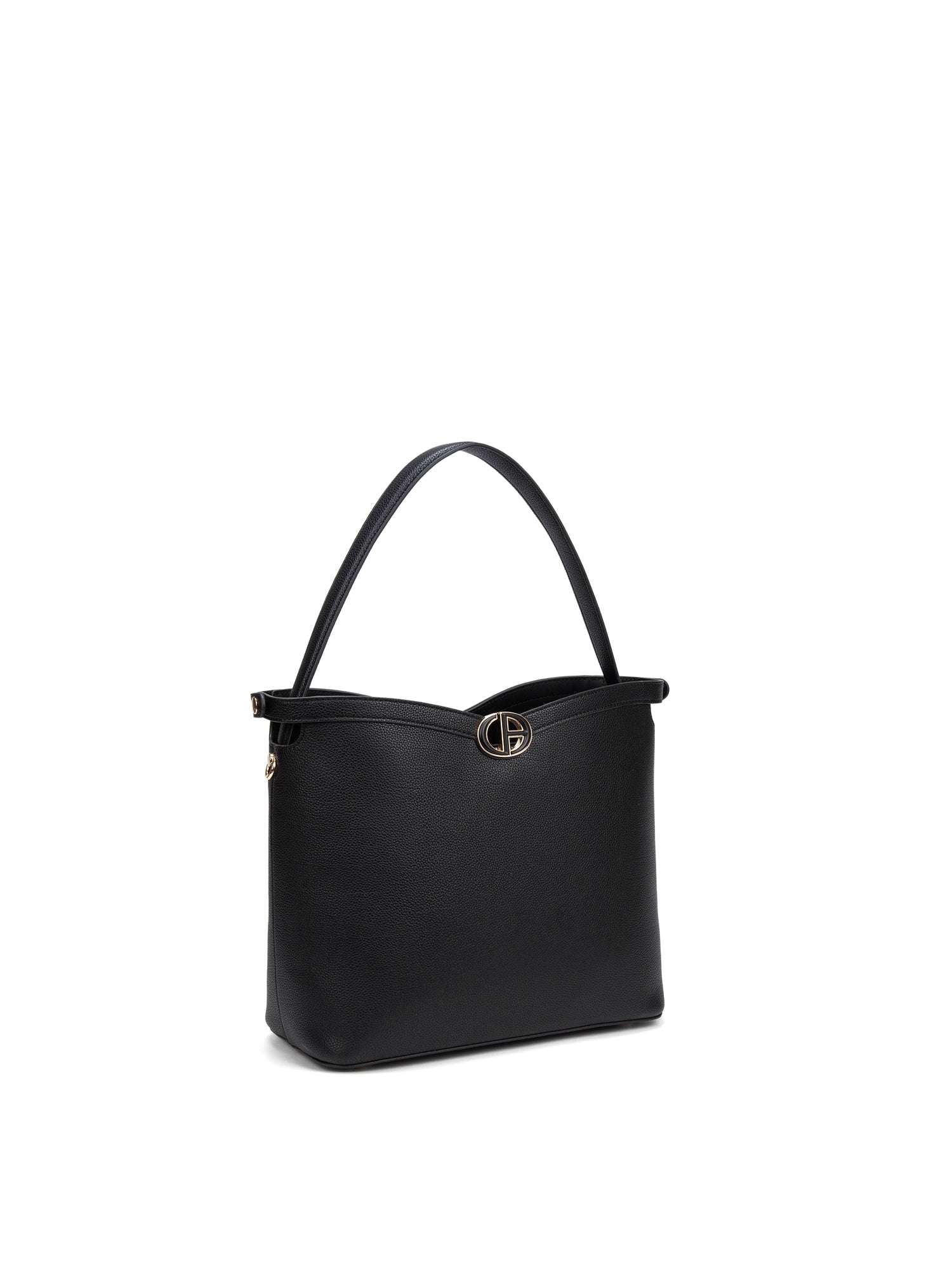 Borsa a Spalla in 100% Pu Vegan Leather Nero