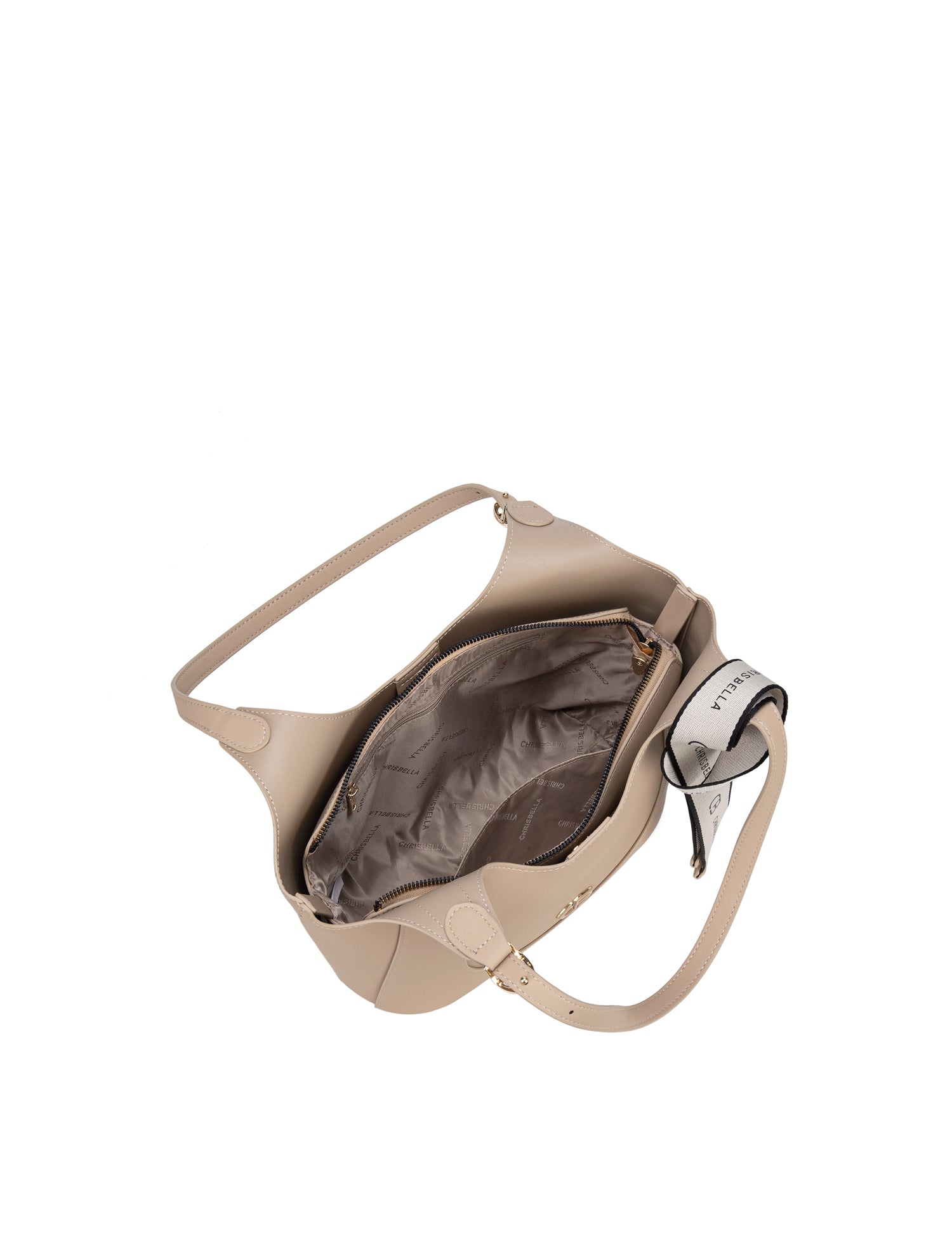Borsa a Spalla in 100% Pu Vegan Leather Marrone Chiaro