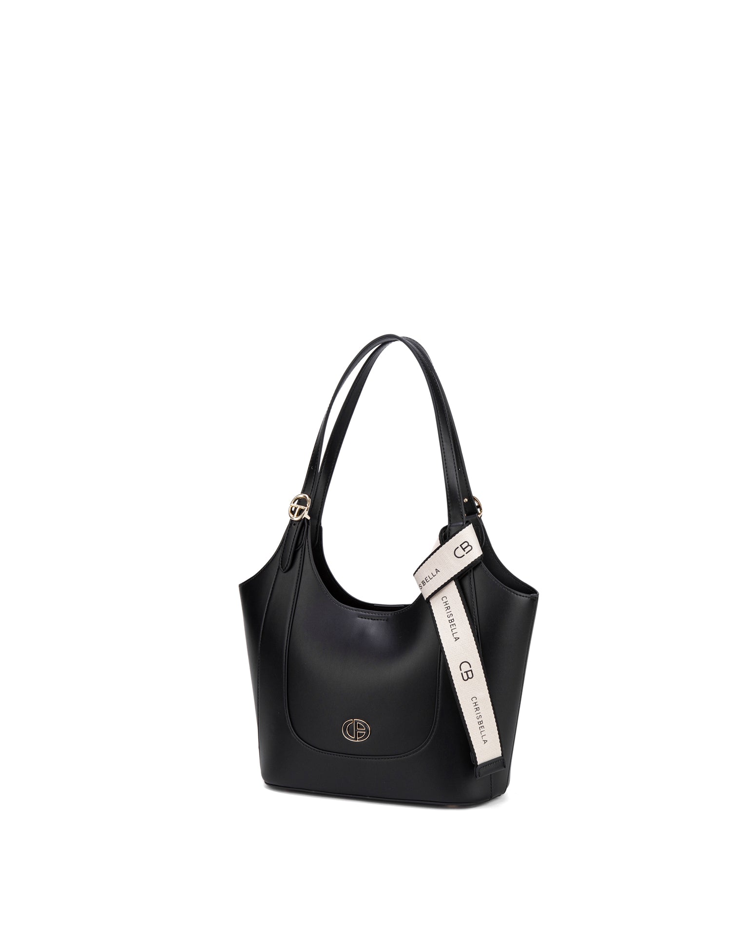 Borsa a Spalla in 100% Pu Vegan Leather Nero