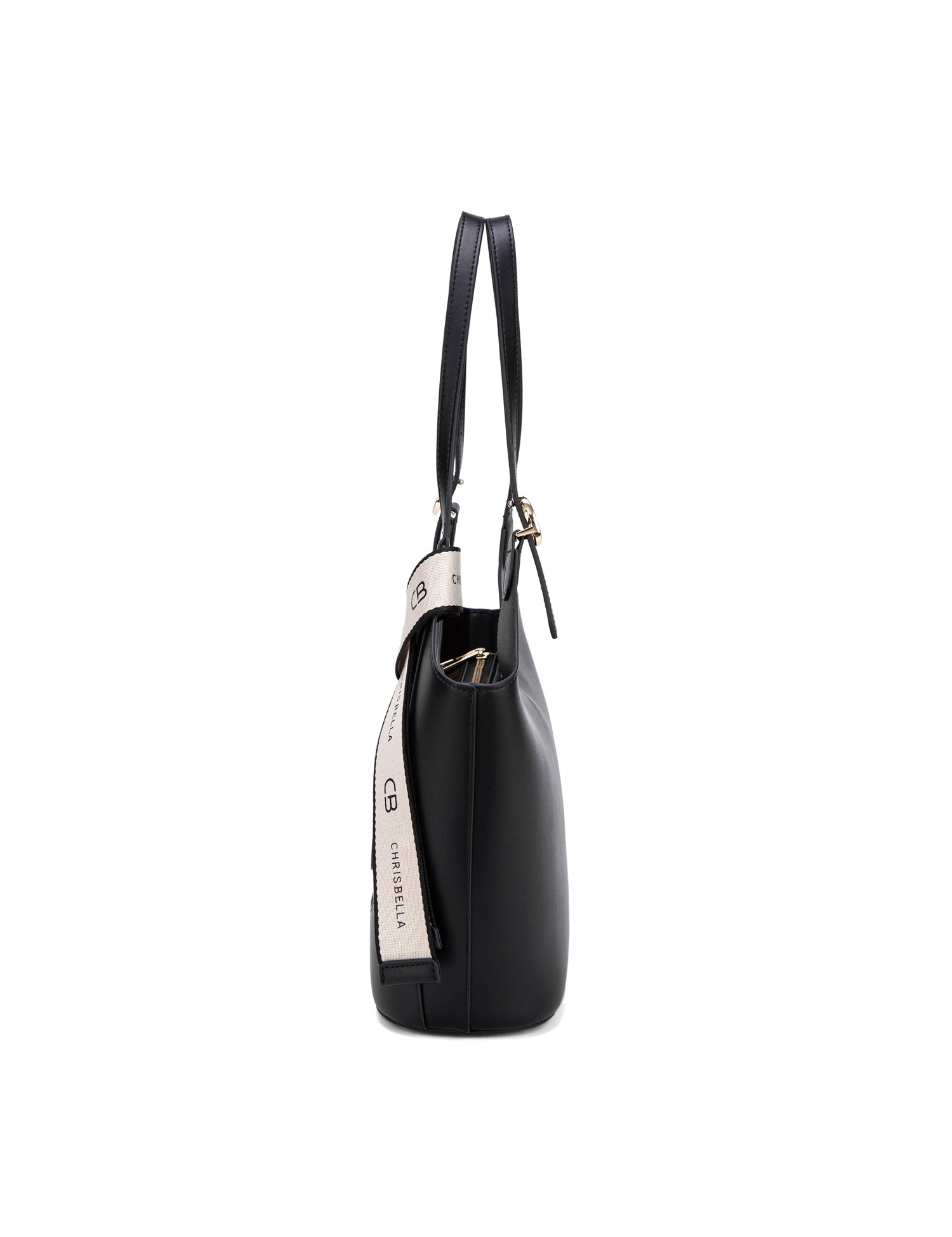 Borsa a Spalla in 100% Pu Vegan Leather Nero