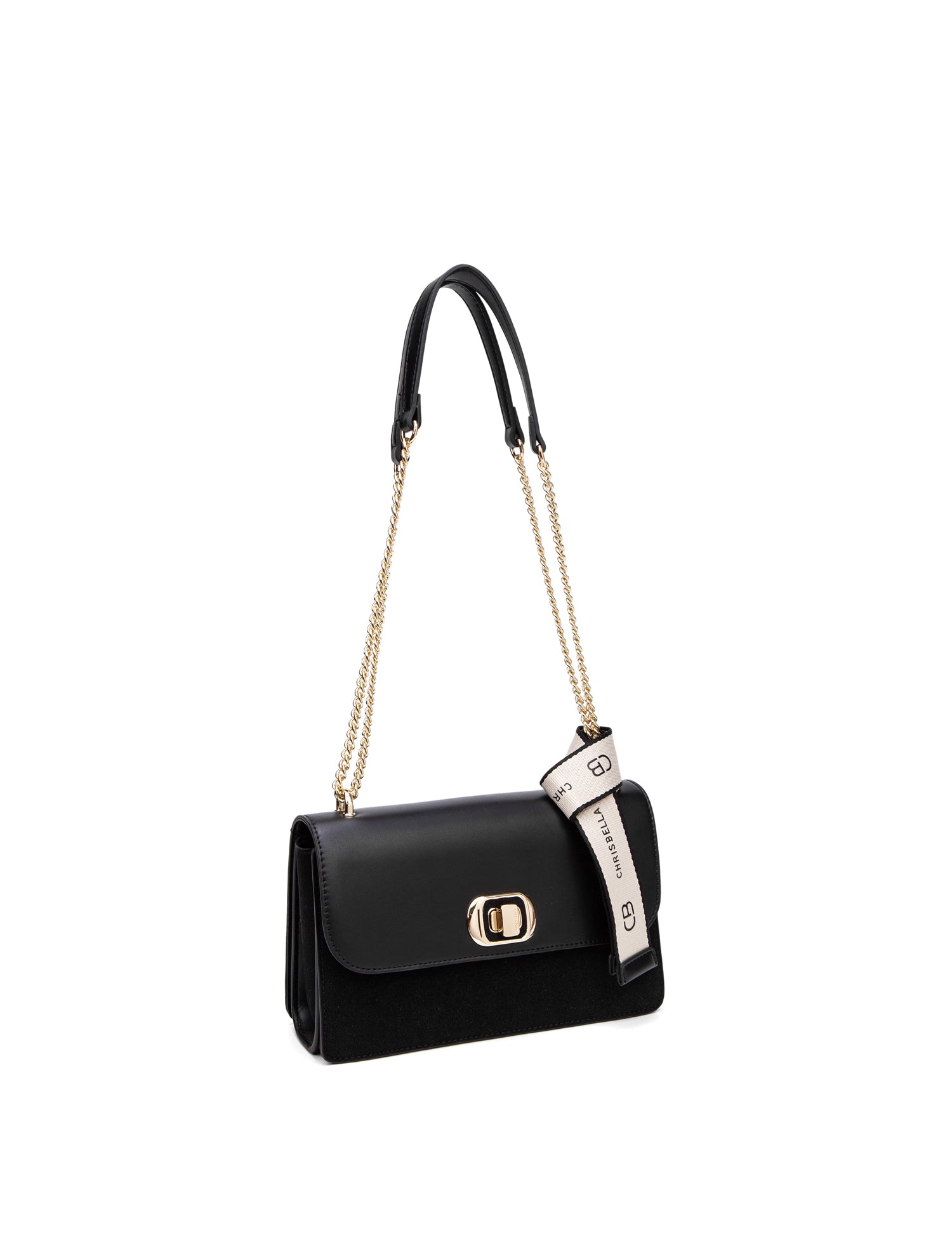 Borsa a Tracolla in 100% Pu Vegan Leather Nero