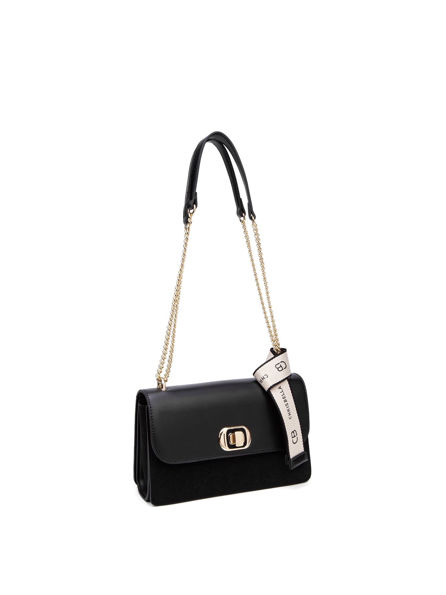 Borsa a Tracolla in 100% Pu Vegan Leather Nero