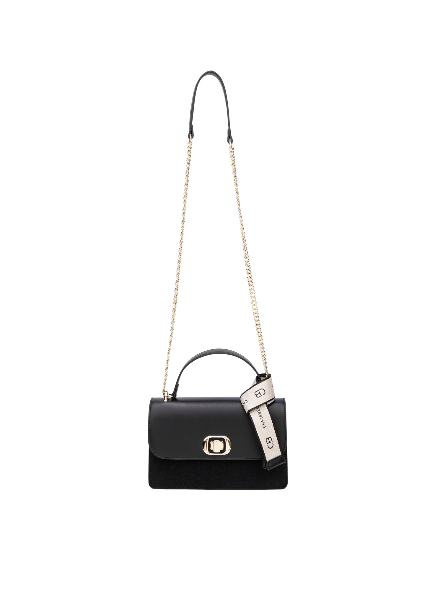 Borsa a Tracolla in 100% Pu Vegan Leather Nero