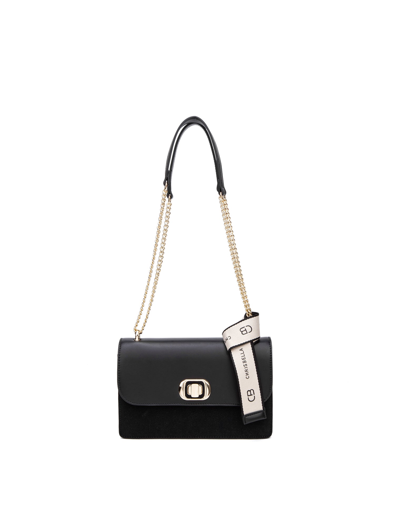 Borsa a Tracolla in 100% Pu Vegan Leather Nero