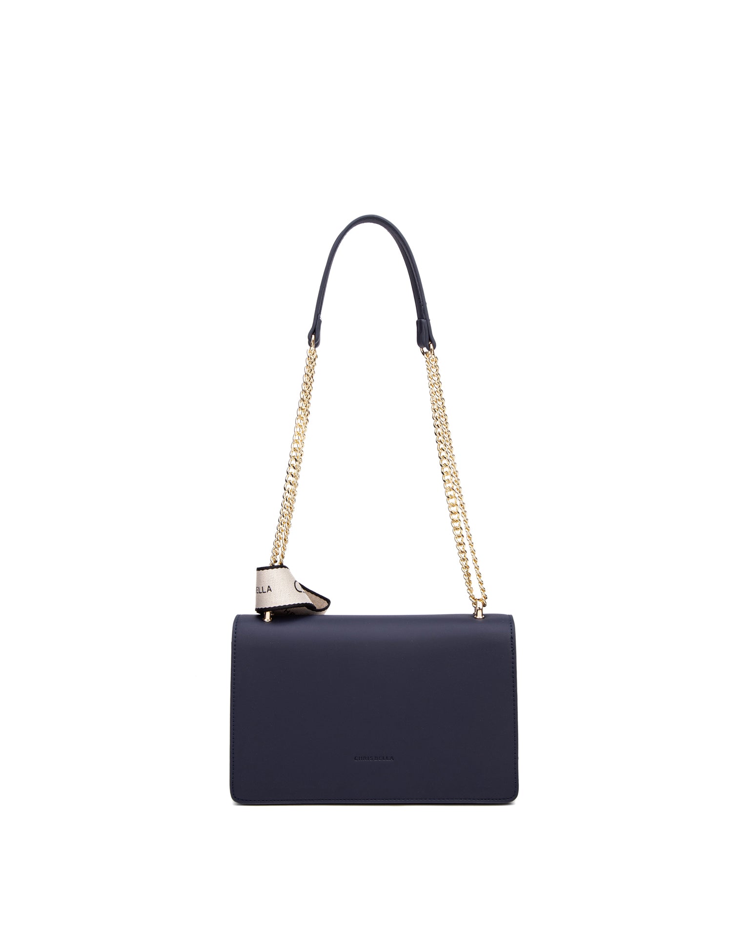 Borsa a Tracolla in 100% Pu Vegan Leather Blu Scuro