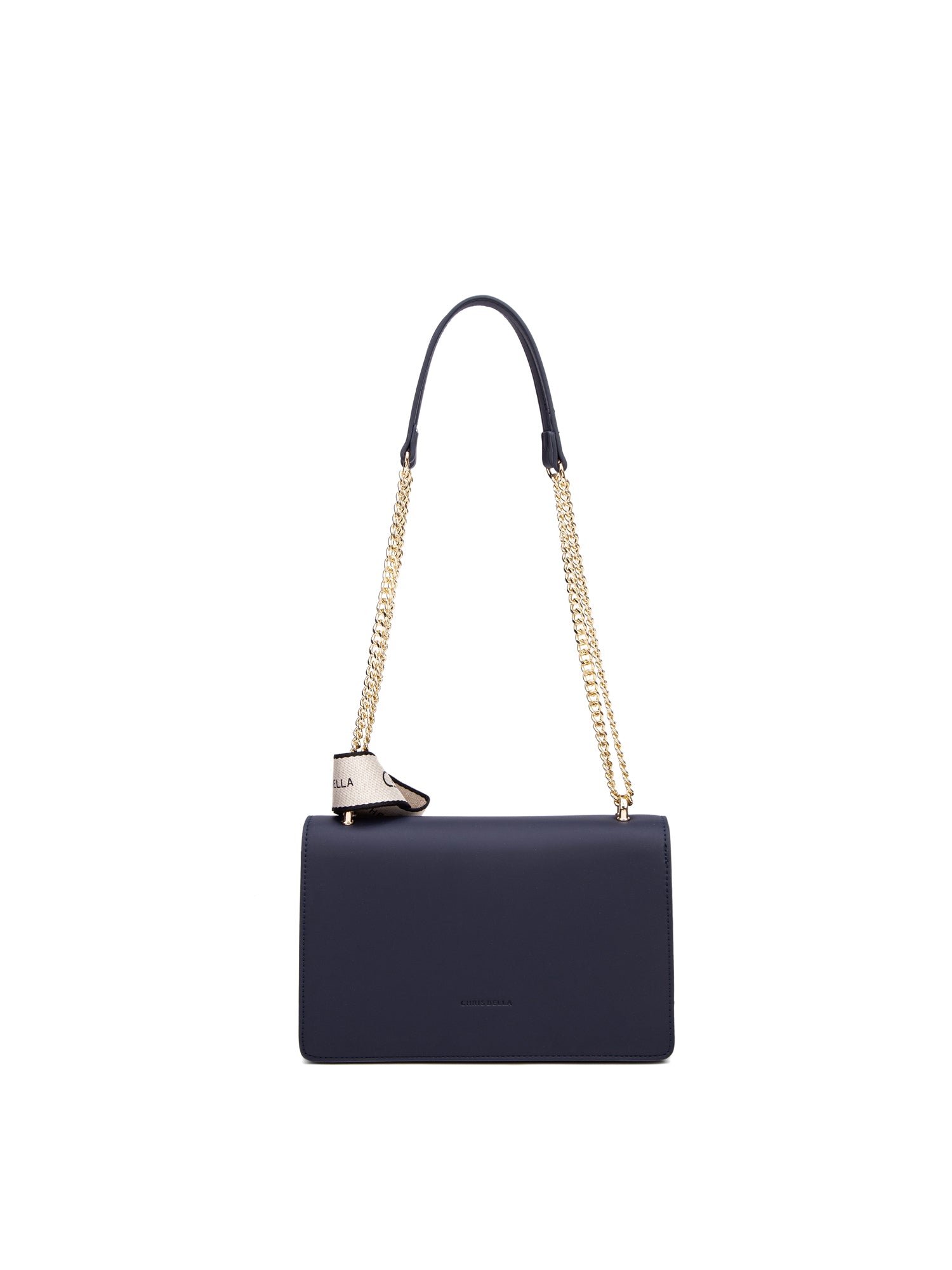 Borsa a Tracolla in 100% Pu Vegan Leather Blu Scuro